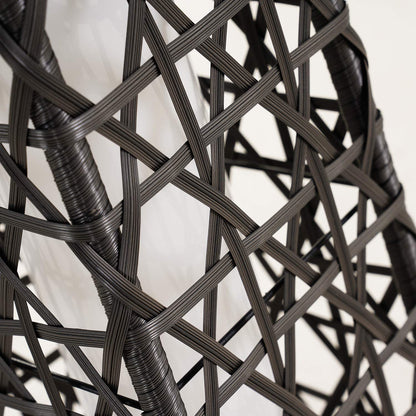Cindy Solar Lamp, Solar-Powered Woven Resin Wicker Floor Lamp