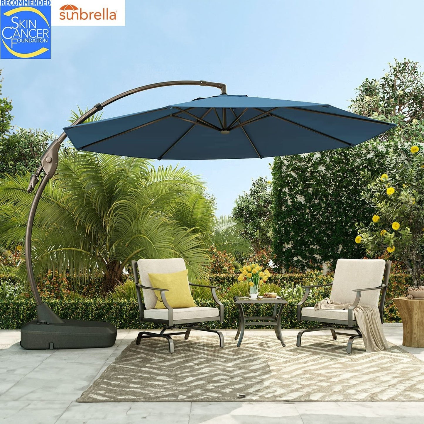 FT Deluxe NAPOLI SUNBRELLA Cantilever Umbrella with Umbrella Cover