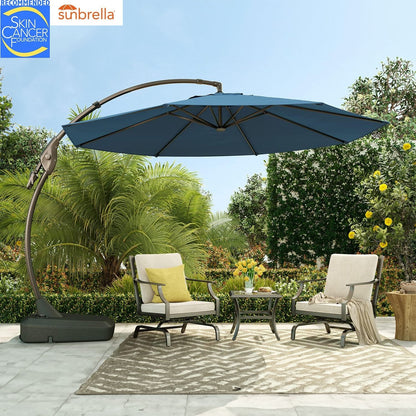 FT Deluxe NAPOLI SUNBRELLA Cantilever Umbrella with Umbrella Cover