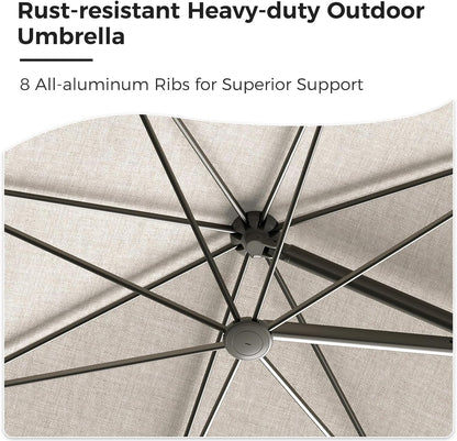 10x10 FT Large Double-Sided Patio Umbrella with Base, with Umbrella Cover