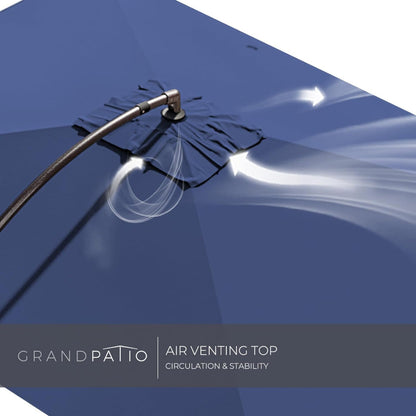 Large Rectangular Patio Umbrella with Base, with Umbrella Cover, Cantilever Umbrellas Easy Tilt