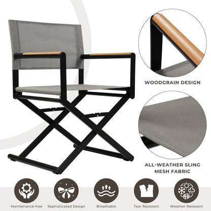 Dining Set, Extendable Table with Extra-Wide Foldable Chairs