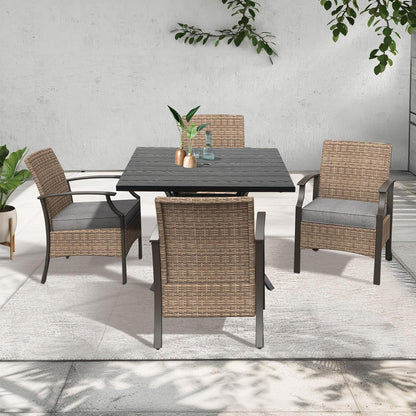 Outdoor Dinning Sets, Traditional Weather-Resistant Wicker Patio Furniture Sets