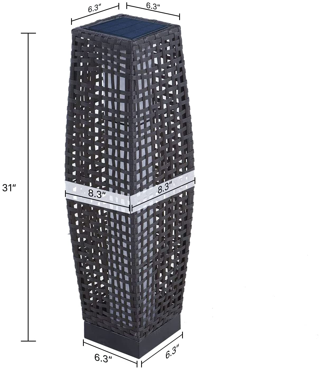 FUJI Solar-powered Woven Wicker Floor Lamp