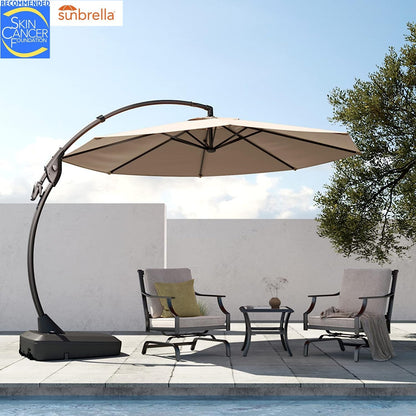 FT Deluxe NAPOLI SUNBRELLA Cantilever Umbrella with Umbrella Cover