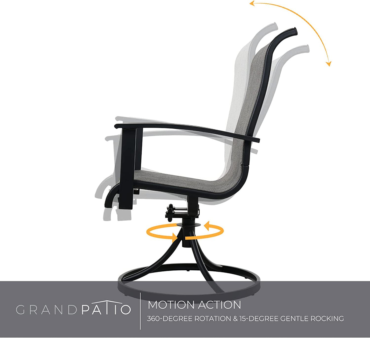GRAND PATIO Outdoor Swivel Rocking Patio Dining Chairs Set