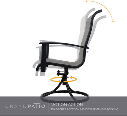 GRAND PATIO Outdoor Swivel Rocking Patio Dining Chairs Set