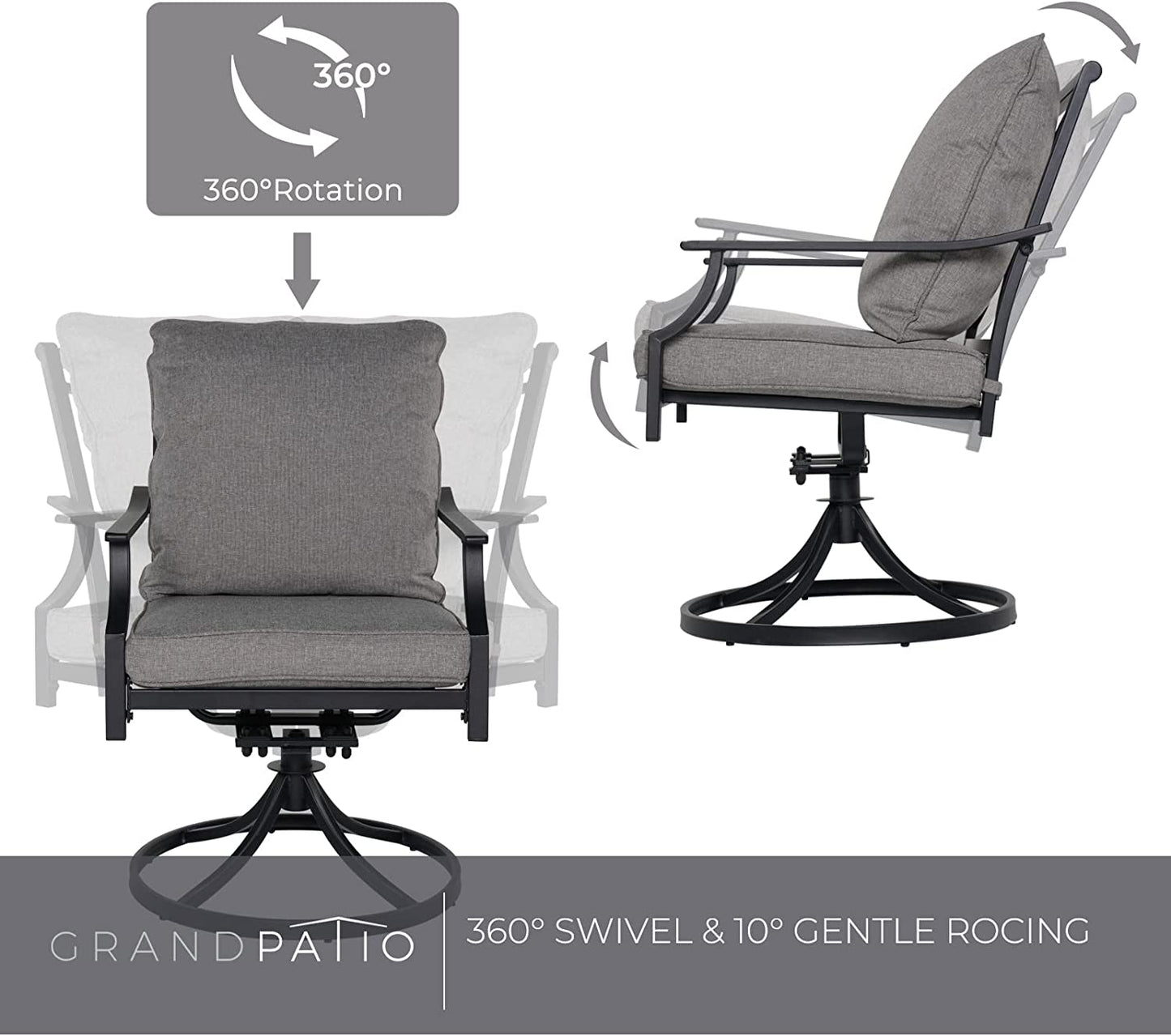 GRAND PATIO Swivel Dining Chairs Outdoor Dining Set Patio Dining Furniture Set