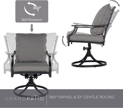 GRAND PATIO Swivel Dining Chairs Outdoor Dining Set Patio Dining Furniture Set