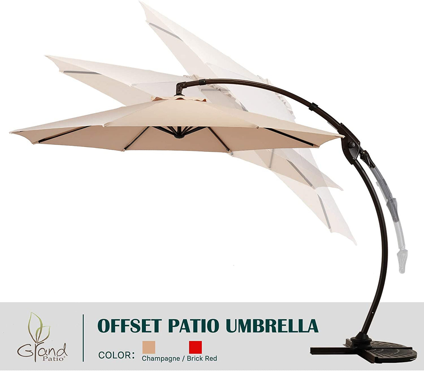 Napoli 11 FT Cantilever Offset Umbrella with 360° Rotation