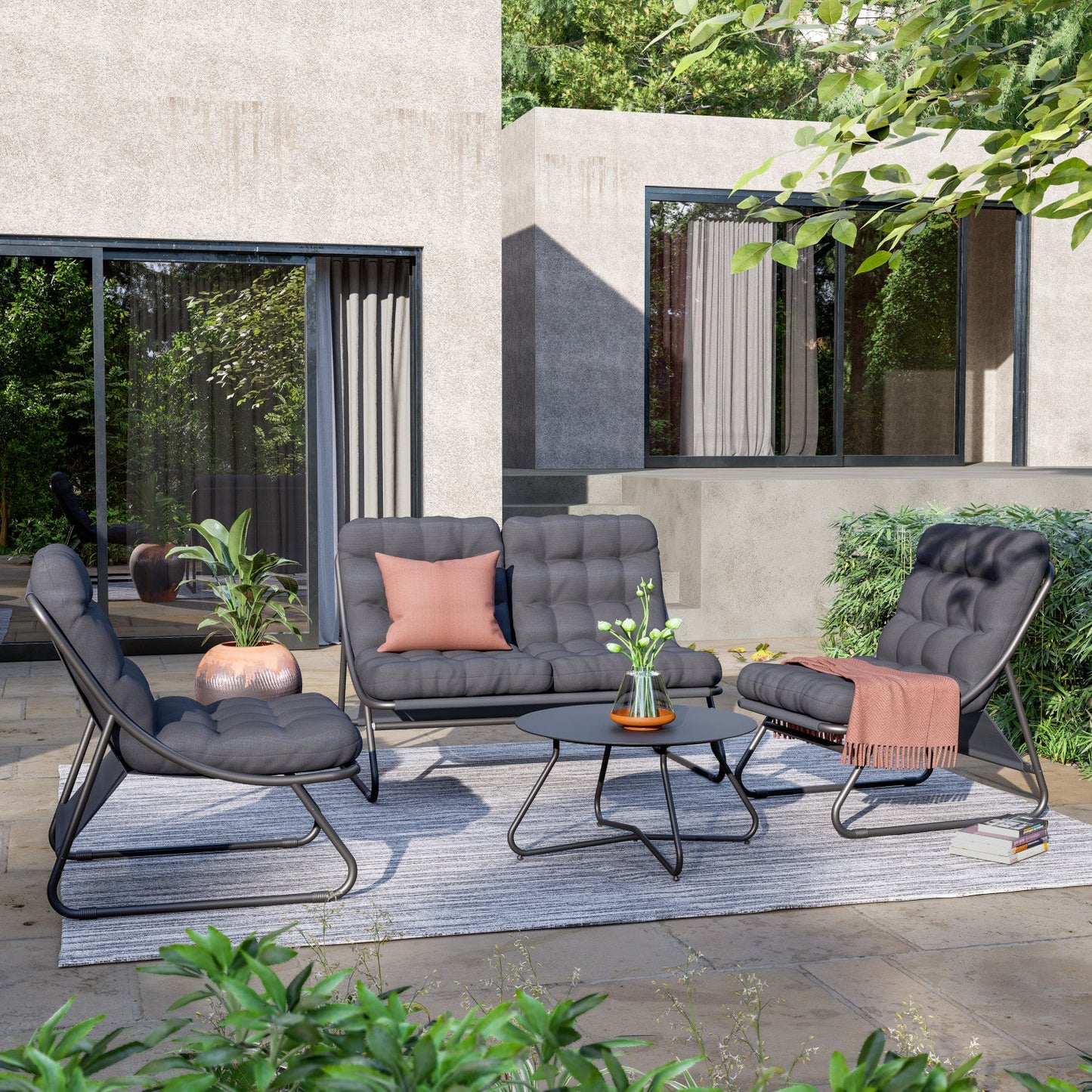 4-Piece Conversation Set  with Removable Cushion