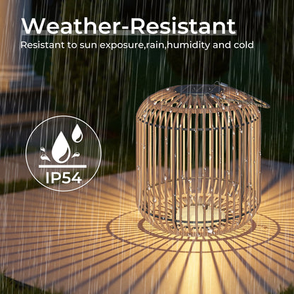 Outdoor Solar Lanterns Waterproof Wicker Rechargeable Hanging Lights