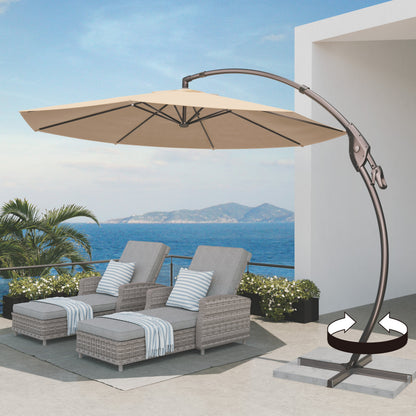 Napoli 11 FT Cantilever Offset Umbrella with 360° Rotation