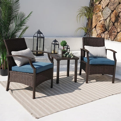 Outdoor Furniture Sets Weather Resistant Wicker Outdoor Patio Chairs with Ottomans and Coffee Tables for Balcony Backyard Garden Poolside