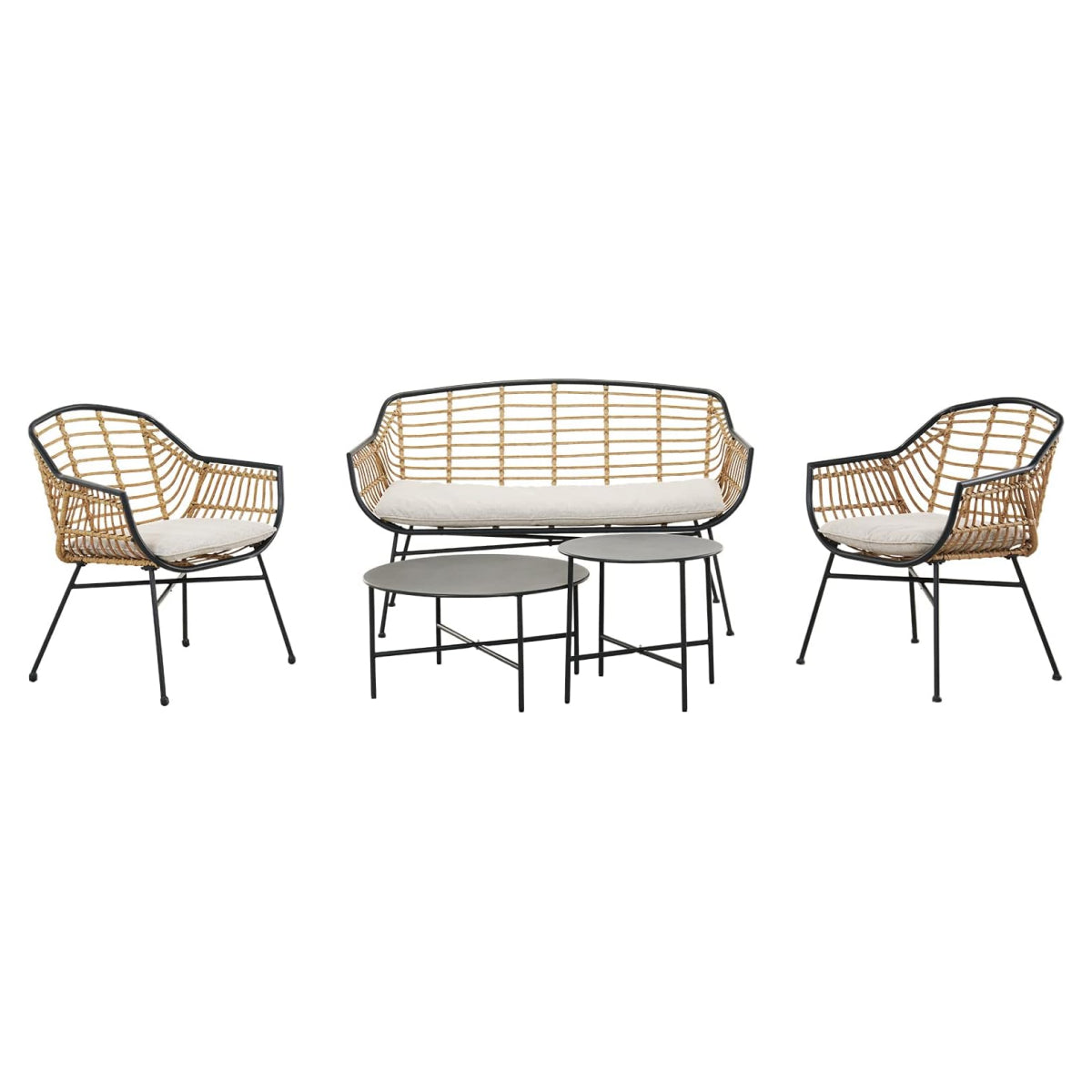 Outdoor Wicker Patio Conversation Set Boho Seating Chat Set