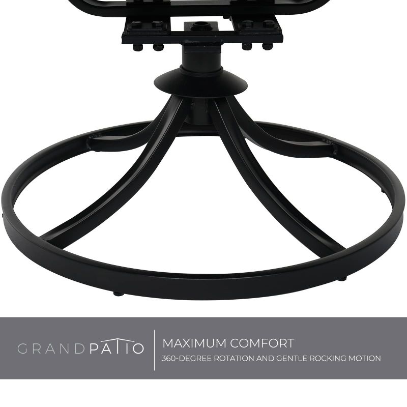 5 Pieces Outdoor Dining Set,4 Steel Resin Wicker Swivel Patio Chairs&Square Dining Table