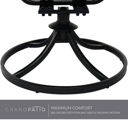 5 Pieces Outdoor Dining Set,4 Steel Resin Wicker Swivel Patio Chairs&Square Dining Table