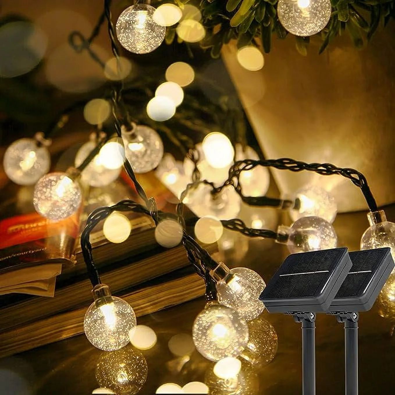 Solar String Lights Outdoor, 30 LED 13ft Solar Powered Crystal Ball Outside Fairy Lighting