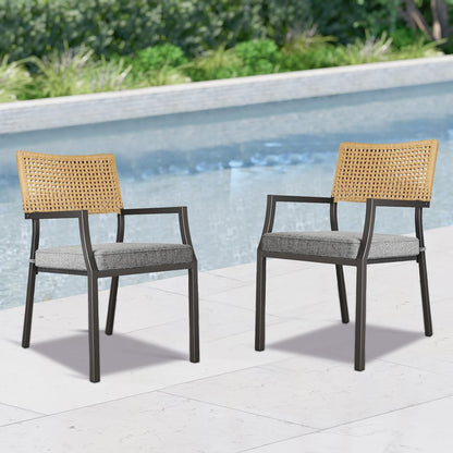 Dining Set Patio Dining Chairs, Stackable Indoor/Outdoor Dining Chairs W/Removable Cushions