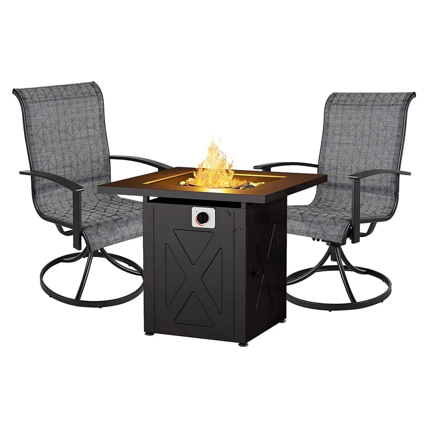 GRAND PATIO Outdoor Swivel Rocking Patio Dining Chairs Set