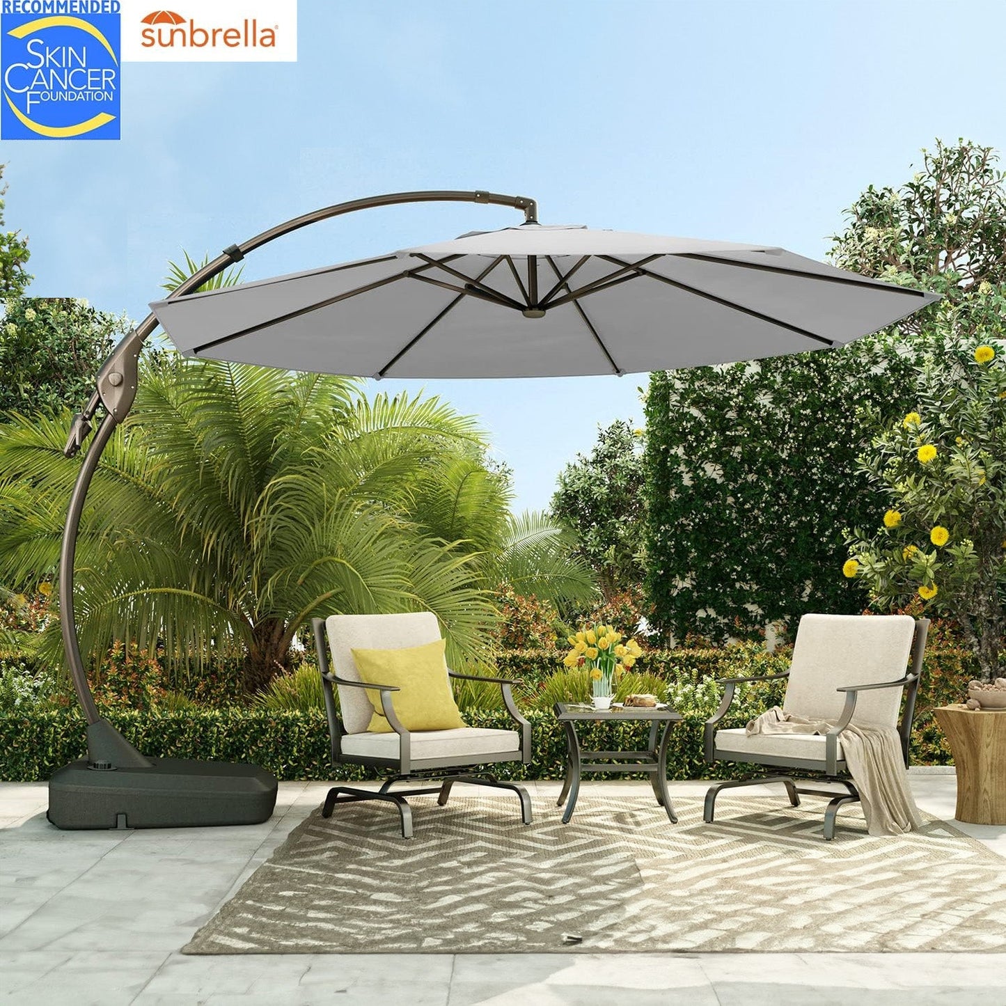 FT Deluxe NAPOLI SUNBRELLA Cantilever Umbrella with Umbrella Cover