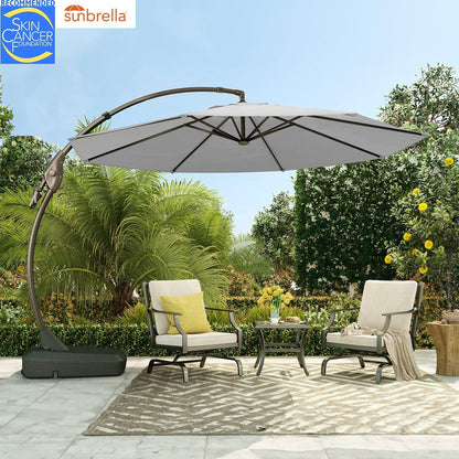 FT Deluxe NAPOLI SUNBRELLA Cantilever Umbrella with Umbrella Cover