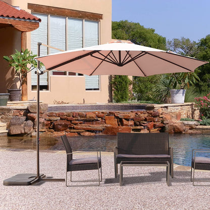 10FT Outdoor Aluminum Patio Umbrella, Market Cantilever large outdoor umbrella Polyester Patio Shade UV Protection,Offset Patio Umbrella Without Base,Tilt and Crank