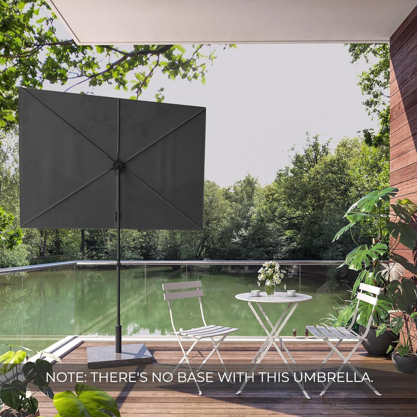 JENA 6x4 FT Rectangular Flat Patio Market Umbrella