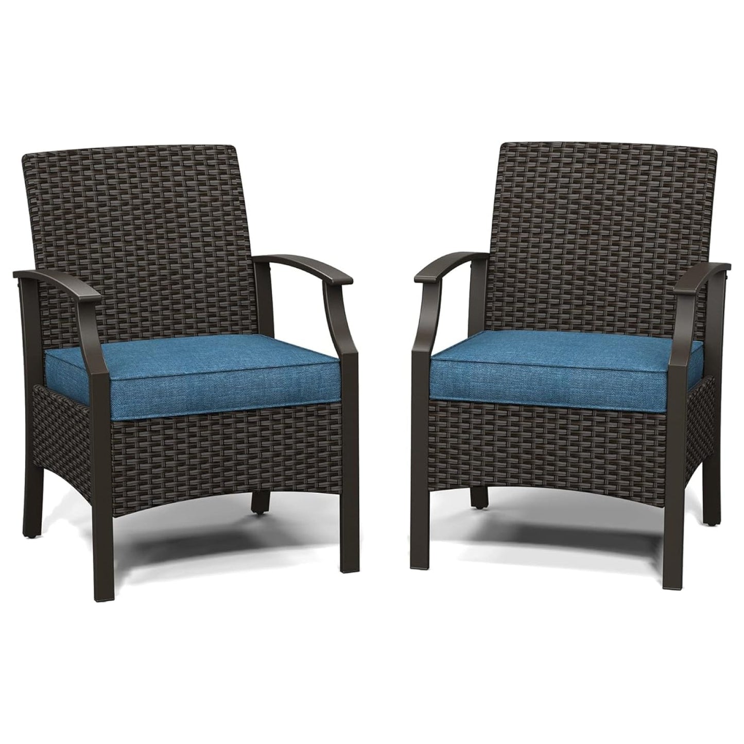 Outdoor Furniture Sets Weather Resistant Wicker Outdoor Patio Chairs with Ottomans and Coffee Tables for Balcony Backyard Garden Poolside
