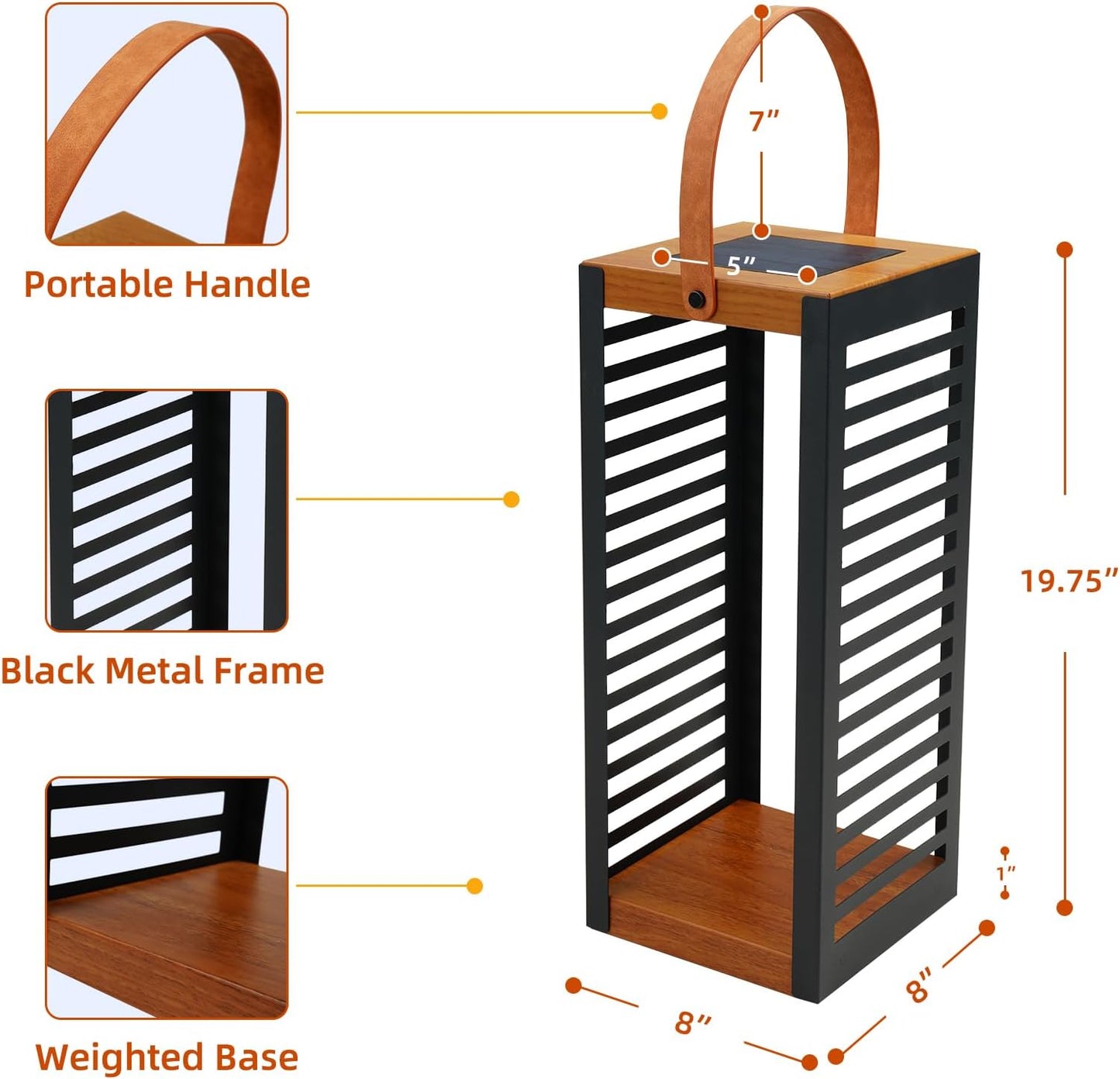 '' Solar Powered Outdoor Floor Lamp
