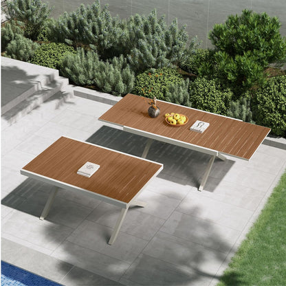 Dining Set, Extendable Table with Extra-Wide Foldable Chairs