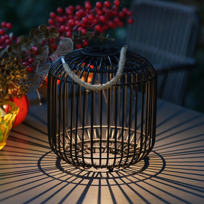 Outdoor Solar Lanterns Waterproof Wicker Rechargeable Hanging Lights