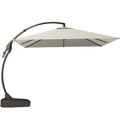 Sunbrella Cantilever Umbrella with Base, with Umbrella Cover, 10X10 FT Square Aluminum Patio Umbrella