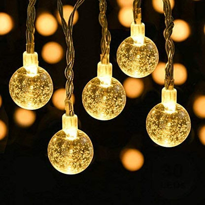 Solar String Lights Outdoor, 30 LED 13ft Solar Powered Crystal Ball Outside Fairy Lighting