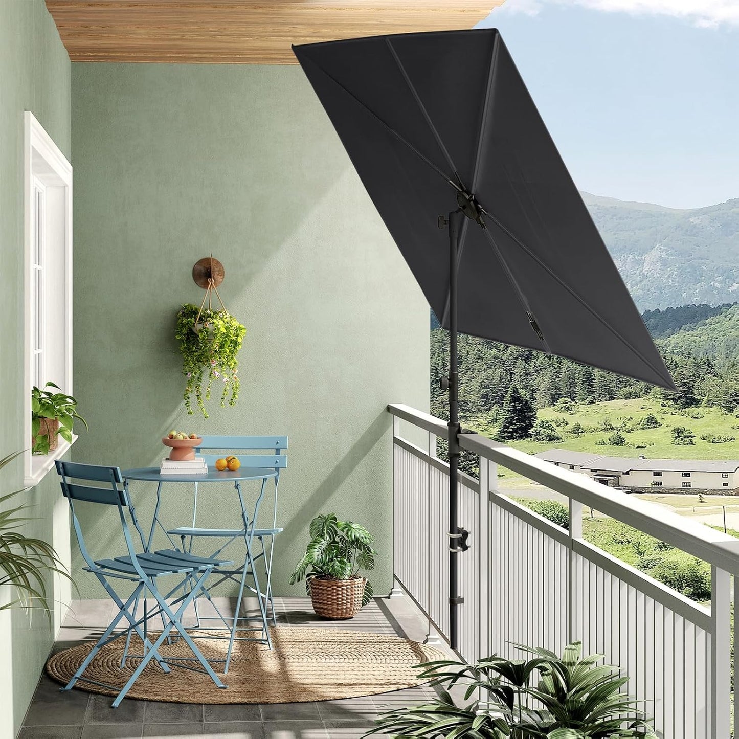 JENA 6x4 FT Rectangular Flat Patio Market Umbrella
