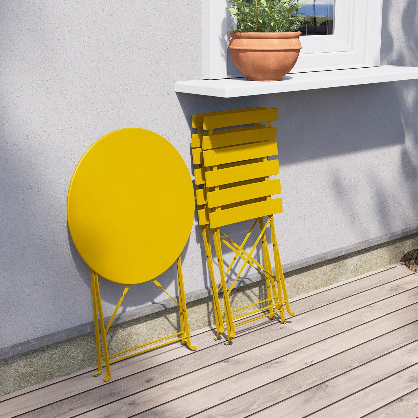 GRAND PATIO Outdoor Premium Steel 3-Piece Foldable Patio Sets
