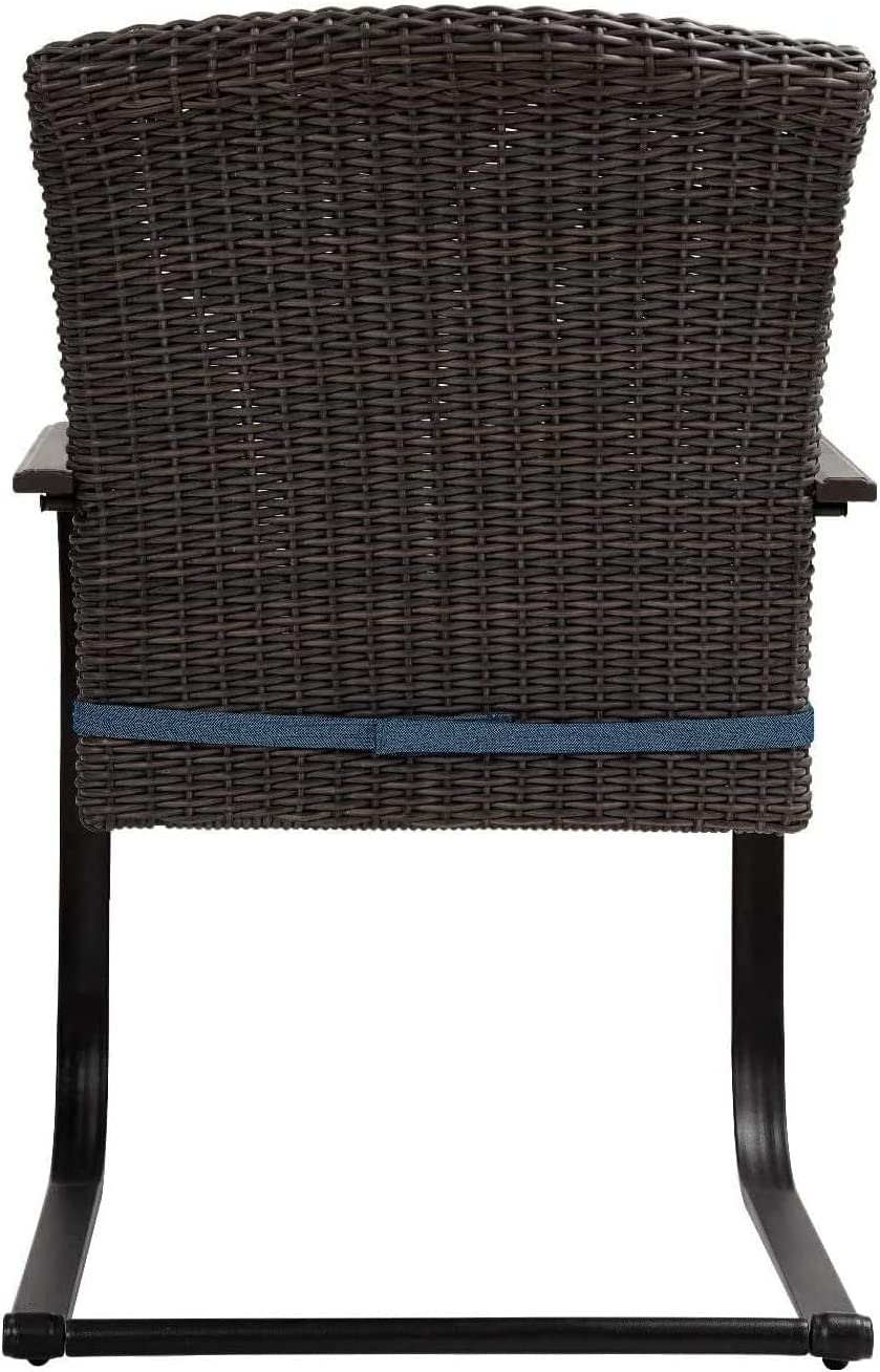 Dining Wicker Chair Set, Steel Frame Chair with Cushion