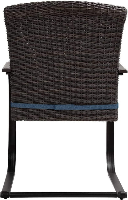 Dining Wicker Chair Set, Steel Frame Chair with Cushion