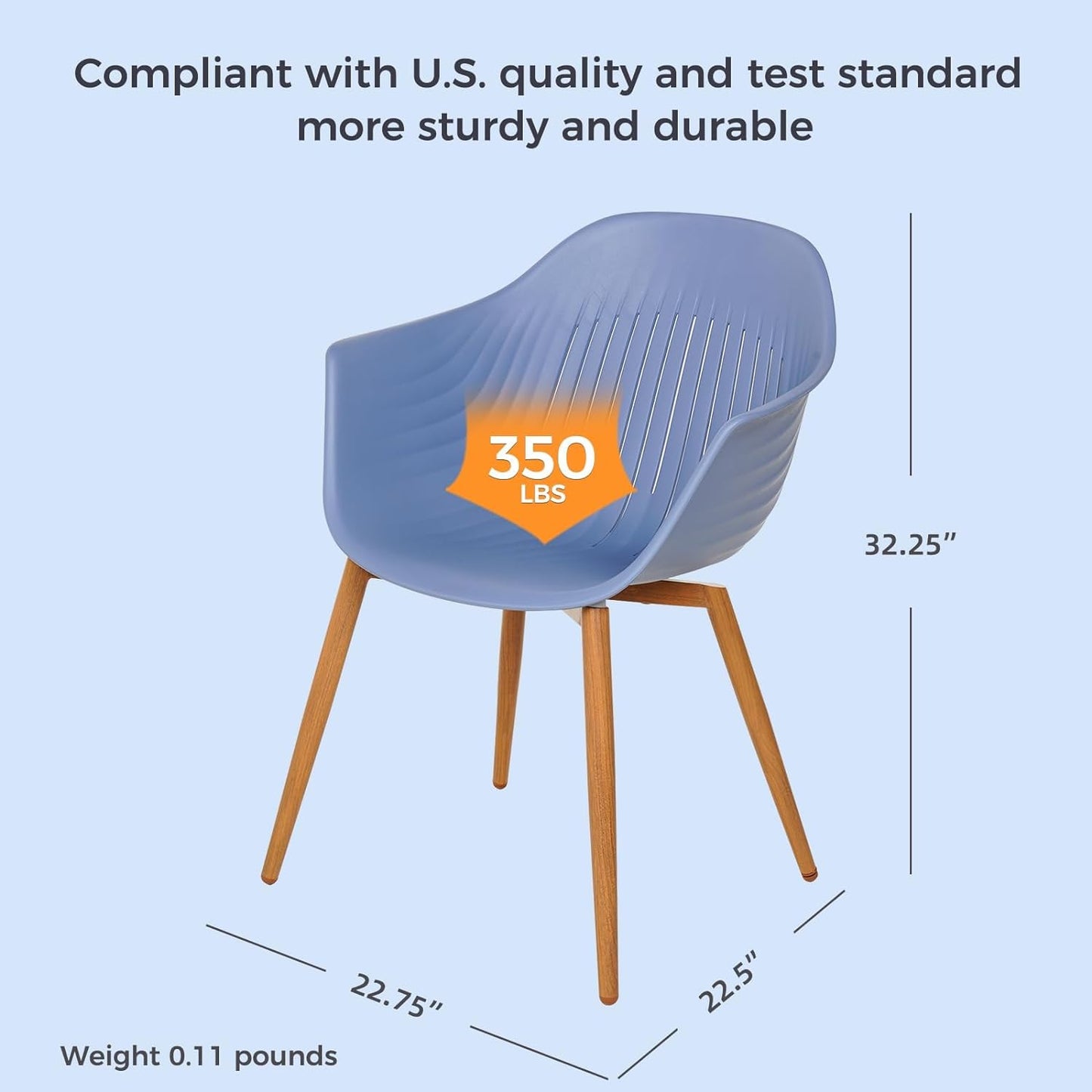 Outdoor Dining Set, Recycled Plastic Dining Chairs, Whale Modeling Design