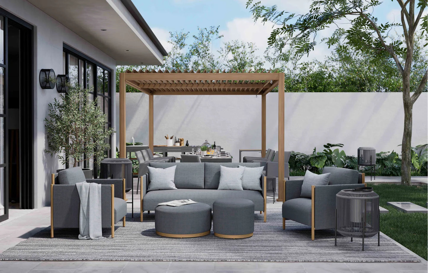 Baltzer Rope 4 - Person Seating Group with Cushions