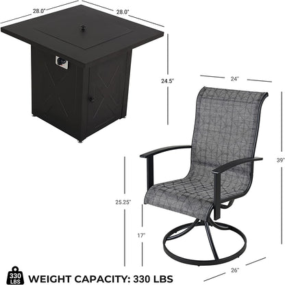 GRAND PATIO Outdoor Swivel Rocking Patio Dining Chairs Set