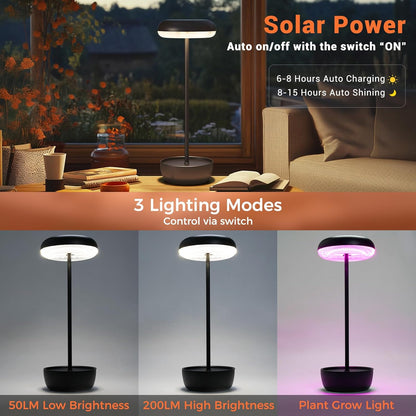 Outdoor Table Lamp Solar Table Lamp with USB-Type C