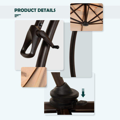 Napoli 11 FT Cantilever Offset Umbrella with 360° Rotation