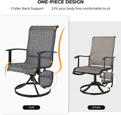 GRAND PATIO Outdoor Swivel Rocking Patio Dining Chairs Set