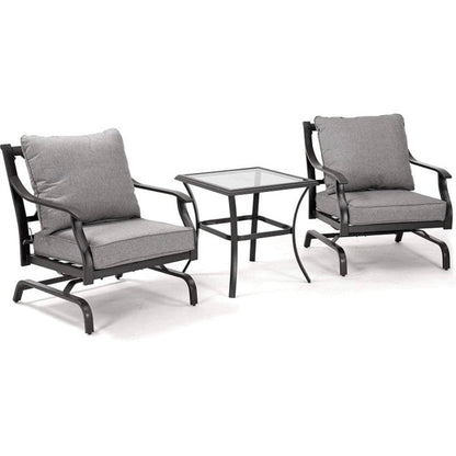 3 Piece Metal Bistro Rocking Chairs, Indoor Outdoor Chat Set