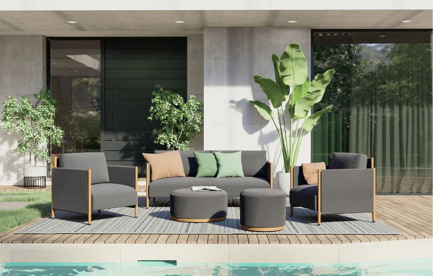 Baltzer Rope 4 - Person Seating Group with Cushions