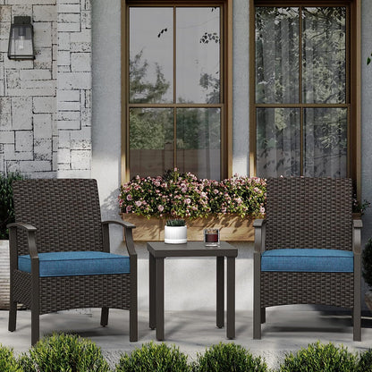 Outdoor Furniture Sets Weather Resistant Wicker Outdoor Patio Chairs with Ottomans and Coffee Tables for Balcony Backyard Garden Poolside