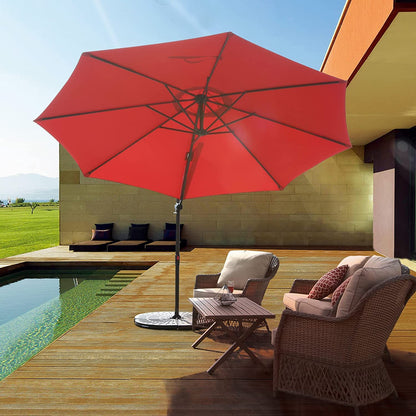 10FT Outdoor Aluminum Patio Umbrella, Market Cantilever large outdoor umbrella Polyester Patio Shade UV Protection,Offset Patio Umbrella Without Base,Tilt and Crank