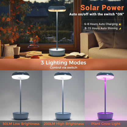 Outdoor Table Lamp Solar Table Lamp with USB-Type C