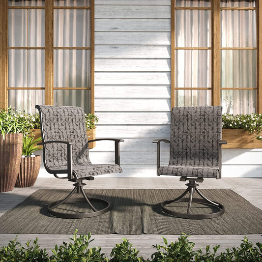 GRAND PATIO Outdoor Swivel Rocking Patio Dining Chairs Set